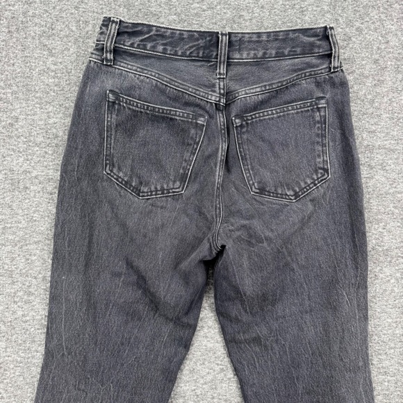 Abercrombie & Fitch Annie High Rise Ankle Straight Jeans Washed Black Raw Hem 4s - Picture 7 of 9